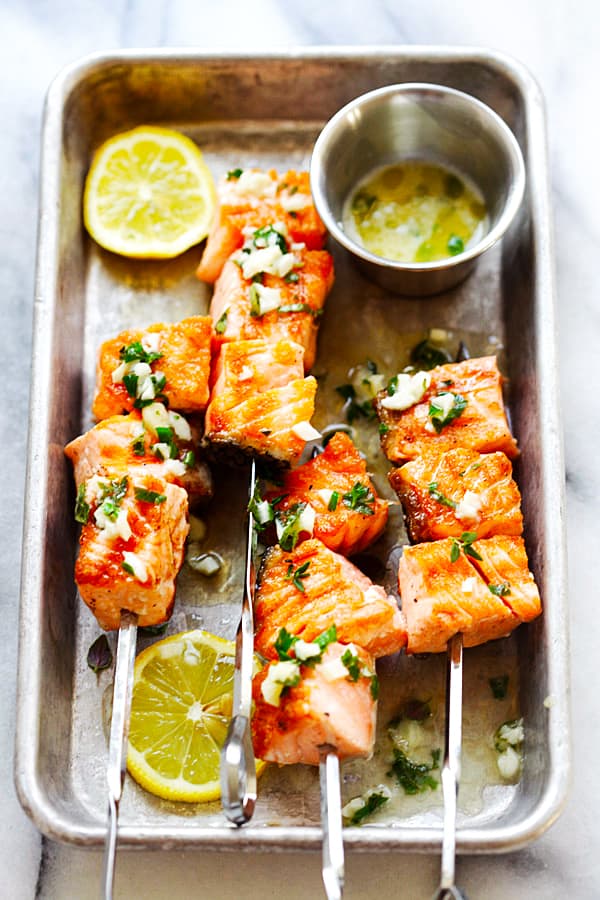 Summer Garlic Butter Salmon Kebab - Furilia Entertainment