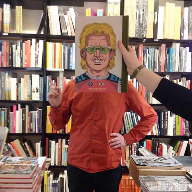 French Bookstore Librairie Mollat  Customers Strategically Posing With Perfectly Matching Book Covers