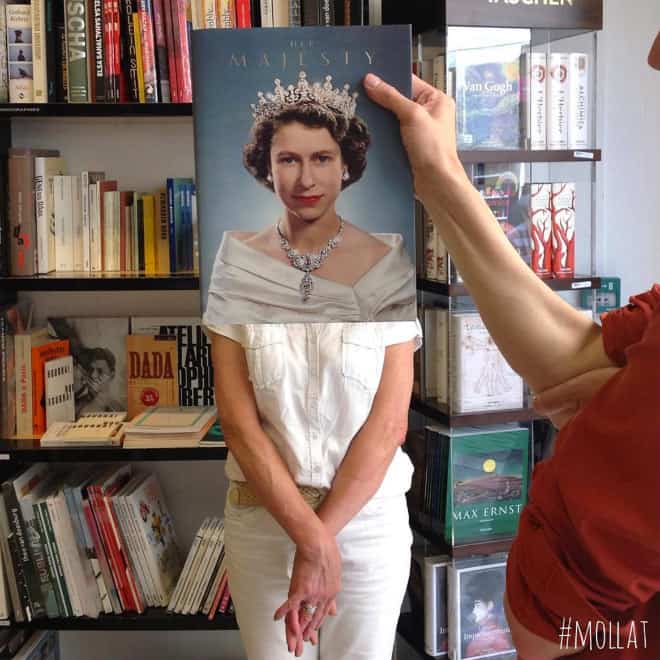 French Bookstore Librairie Mollat  Customers Strategically Posing With Perfectly Matching Book Covers