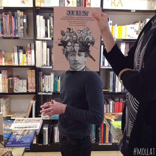 French Bookstore Librairie Mollat  Customers Strategically Posing With Perfectly Matching Book Covers