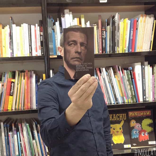 French Bookstore Librairie Mollat  Customers Strategically Posing With Perfectly Matching Book Covers